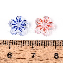 Flower Theme Printed Transparent Resin Cabochons&nbsp;CRES-T025-27