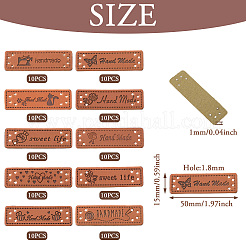 100Pcs 10 Colors PU Leather Label Tags&nbsp;DIY-TA0006-60