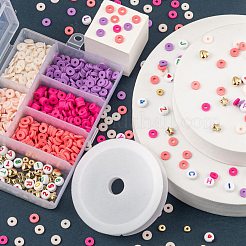 DIYジュエリー作成キット  ccbプラスチック＆アクリル＆手作りポリマークレイビーズを含む  弾性水晶の線  ミックスカラー  ビーズ：1120個/セット&nbsp;DIY-FS0001-93A