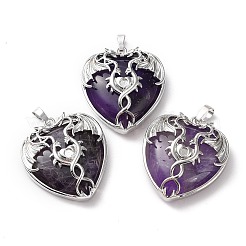 Natural & Synthetic Mixed Gemstone Heart Pendant Rhinestone Settings&nbsp;G-K339-01P