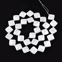 Abs プラスチック模造パール ビーズ 連売り  菱形  乳白色  13x13x3.5mm  穴：0.9mm  約31個/連  15.94インチ（40.5cm）&nbsp;KY-N015-03-B01