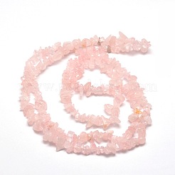 天然ローズクォーツチップビーズ連売り  5~8x5~8mm  穴：1mm  約31.5インチ&nbsp;G-M205-02