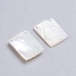 マザーオブパールシェルペンダント  聖母マリアの長方形  16x12x2~2.5mm  穴：0.9mm&nbsp;SSHEL-I024-09