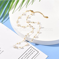Natural White Moonstone Chip Beaded Necklace for Girl Women&nbsp;NJEW-JN03708-02
