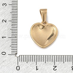 304ステンレスペンダント  ゴールドカラー  鱗の付いたハートのチャーム  16.5x15.5x2.5mm  穴：6.5x3.5mm&nbsp;STAS-A140-04D-G