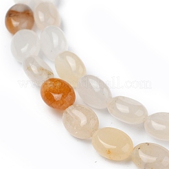 天然石トパーズ翡翠ビーズ連売り  オーバル  8x6x3.5~4mm  穴：1mm  約45~52個/連  15.16~15.74インチ（38.5~40cm）&nbsp;G-Z006-A13
