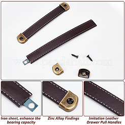 4 Sets 2 Styles Imitation Leather Drawer Pull Handles&nbsp;FIND-NB0005-59B