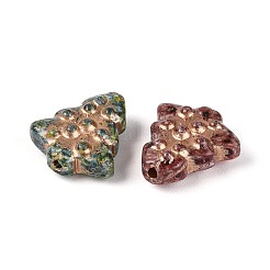 Picasso Baking Paint & Golden Metal Enlaced Glass Beads&nbsp;DGLA-T004-55M