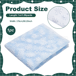 スノーフレーク模様のポリエステルメッシュ生地  ドレス衣装の装飾用  ライトスチールブルー  176cm  1m / pc&nbsp;DIY-WH0581-12A