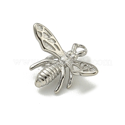変色しない304ステンレススチールチャーム  ミツバチのチャーム  ステンレス鋼色  12x15x4mm  穴：1.4mm&nbsp;STAS-L022-427P