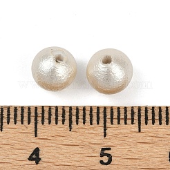 圧縮コットンパールビーズ  環境に優しい  ラウンド  フローラルホワイト  6mm  穴：1.4mm&nbsp;WOVE-V001-A02-6mm