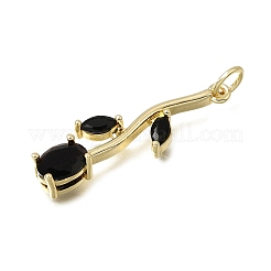 Brass Micro Pave Cubic Zirconia Pendants&nbsp;CU-CBA108A-02G