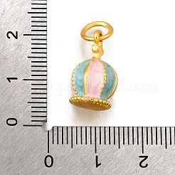 合金エナメルチャーム  クラウンチャーム  丸カン付き  ゴールドカラー  17.5x10.5mm  穴：5.5mm&nbsp;ENAM-D303-01G