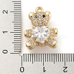 Brass Micro Cubic Zirconia Pendants&nbsp;KK-Q789-34G