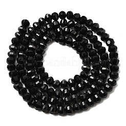 天然石ブラックトルマリンビーズ連売り  ランタン  多面カット  4x3mm  穴：0.8mm  約138個/連  15.28''~15.47''（38.8~39.3センチメートル）&nbsp;G-K376-I02-3x4mm