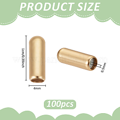 真鍮ビーズ100個  中にシリコーンを使って  スライダービーズ  コラム  ゴールドカラー  10x4mm  穴：0.5mm&nbsp;KK-PH0014-94