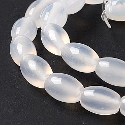 天然ホワイトアゲート瑪瑙ビーズ連売り  グレードA  オーバル  9x6mm  穴：1.2mm  約43個/連  15.16インチ（38.5cm）&nbsp;X-G-C247-01A