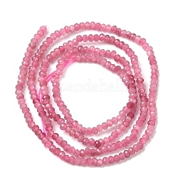 天然のピンクトルマリンビーズ連売り  ロンデル  2x1mm  穴：0.5mm  約380個/連  14.96''（38センチメートル）&nbsp;G-RM250101-T2