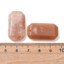天然サンストーンペンダント  ファセット長方形チャーム  28x15x7mm  穴：1.4mm&nbsp;G-H325-03-07