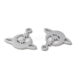 変色しない304ステンレススチールペンダント  手動研磨  ムーンチャーム  ステンレス鋼色  14.5x17x1mm  穴：1.6mm&nbsp;STAS-Q303-21P
