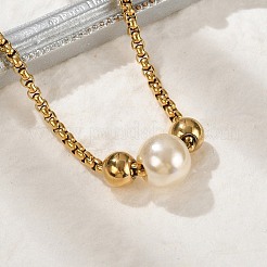 304 Stainless Steel Box Chain Necklaces for Women&nbsp;NJEW-Z055-04G
