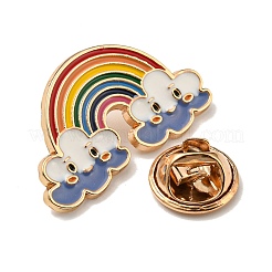 天気テーマのエナメルピン  バックパックの服のための金メッキ合金バッジ  レインボー  16x28.5x1.5mm&nbsp;JEWB-K012-04D-G