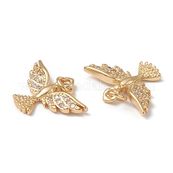 Rack Plating Brass Micro Pave Cubic Zirconia Charms&nbsp;KK-G452-17G