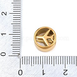 304ステンレススチールヨーロピアンビーズ  大穴ビーズ  ゴールドカラー  フラットラウンド  飛行機  10.5x6mm  穴：4.5mm&nbsp;STAS-F343-01B-G