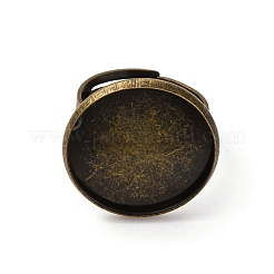 Brass Adjustable Ring Blank Base Cabochon Setting Components&nbsp;X-KK-O003-05AB-NF