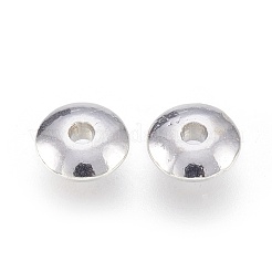 合金のスペーサービーズ  鉛フリー＆カドミウムフリー  フラットラウンド  プラチナ  6x2mm  穴：1.5mm鉛フリー&nbsp;X-TIBEB-R020-P-LF