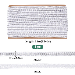ポリエステル編組リボン  DIY工芸品  カーテン用  衣類  ホワイト  7/8インチ（21mm）  約12.03ヤード（11m）/ pc&nbsp;OCOR-WH0120-13C
