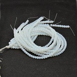 ラウンドオパールビーズ連売り  グレードAA  ホワイト  4mm  穴：1mm  約95~98個/連  15インチ&nbsp;GLAA-F033-4mm-01