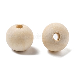 シーマウッドヨーロピアンビーズ  ラウンド  パパイヤホイップ  19.5x17.5mm  穴：5mm&nbsp;WOOD-G023-16