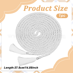 コットンチェーンベルト  ホワイト  378mm&nbsp;HJEW-OC00374