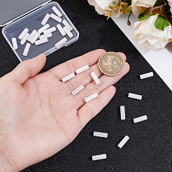 天然白翡翠ビーズ1連  コラム  13~14x4mm  穴：1.2mm  約29~30個/連  15.16''~15.75''（38.5~40センチメートル）&nbsp;G-PA0002-23