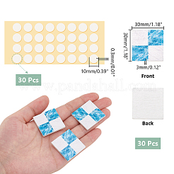 30 個ミニ木製床  ドールハウス家具アクセサリー  正方形  ライトスカイブルー  30x30x3mm&nbsp;AJEW-GA0007-49