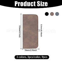 9個 3色 合成皮革 眼鏡ケース  長方形  ミックスカラー  155x70x3.5mm  3個/カラー&nbsp;AJEW-GL0003-20