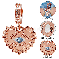 1Pc Sterling Silver Pave Dodger Blue Cubic Zirconia European Dangle Charms&nbsp;FIND-BBC0001-18