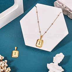 1Pc Stainless Steel Rectangle with Letter Pendants&nbsp;NJEW-TA0001-22I