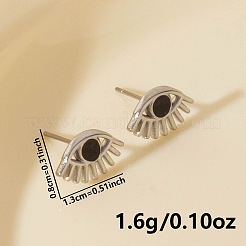 304ステンレススチールの誇張されたアイスタッドピアス - 高級  多目的な耳飾り  プラチナ  8x13mm&nbsp;CU5897-1
