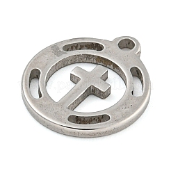 変色しない304ステンレススチールチャーム  レーザー切断  ステンレス鋼色  クロス  11.5x10x1mm  穴：1.2mm&nbsp;STAS-Z076-01P-01