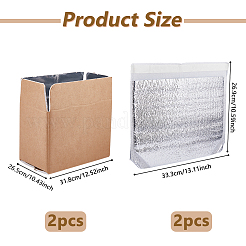 長方形のPSプラスチック保温バッグ  保温厚紙箱付き  銀  26.9x33.3x0.7cm&nbsp;ABAG-WH0046-72