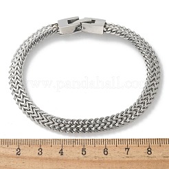 304ステンレススチール製ウィートチェーンブレスレット、女性用、男性用  プラチナ  8インチ（20.2cm）&nbsp;STAS-N117-02P