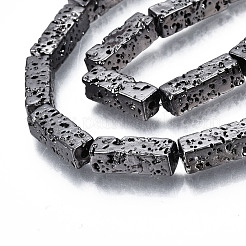 Electroplated Natural Lava Rock Beads Strands&nbsp;G-T114-63