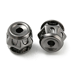 環境に優しい真鍮ビーズ  カドミウムフリー＆鉛フリー  コラム  ガンメタ色  7.5x7x8mm  穴：1.8mm&nbsp;KK-M258-08B