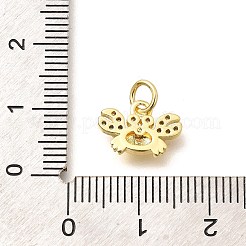 Brass Micro Pave Clear Cubic Zirconia Pendants&nbsp;KK-Q040-09G