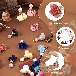32Pcs 16 Colors Flower Chiffon Pendants&nbsp;FIND-TA0003-41