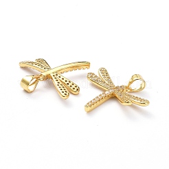 Brass Micro Pave Clear Cubic Zirconia Pendants&nbsp;ZIRC-L100-103G