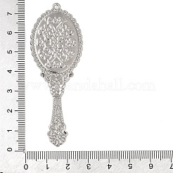 ガラスチャーム  ラックメッキ合金のパーツ  モルロル  プラチナ  73.5x26.5x3mm  穴：1.8mm&nbsp;PALLOY-P306-08P