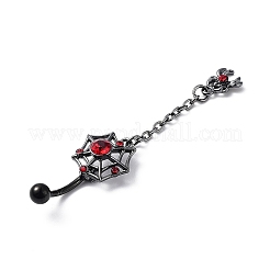 Hyacinth Rhinestone Charm Dangle Belly Rings&nbsp;AJEW-D053-01D-EB